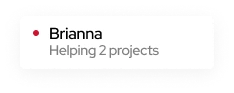 Descrição falando que a Brianna ajudou em 4 projetos
