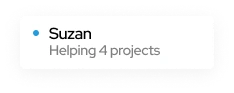 Descrição falando que a Suzan ajudou em 4 projetos